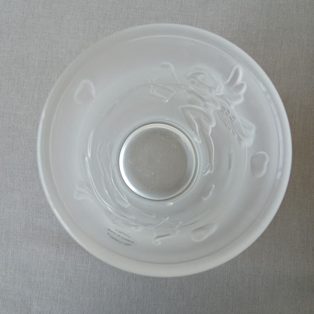Teleflora Frosted Glass 3D Cupid Vase 5.5"H 4"W vintage valentine cherubs France - Picture 8 of 11